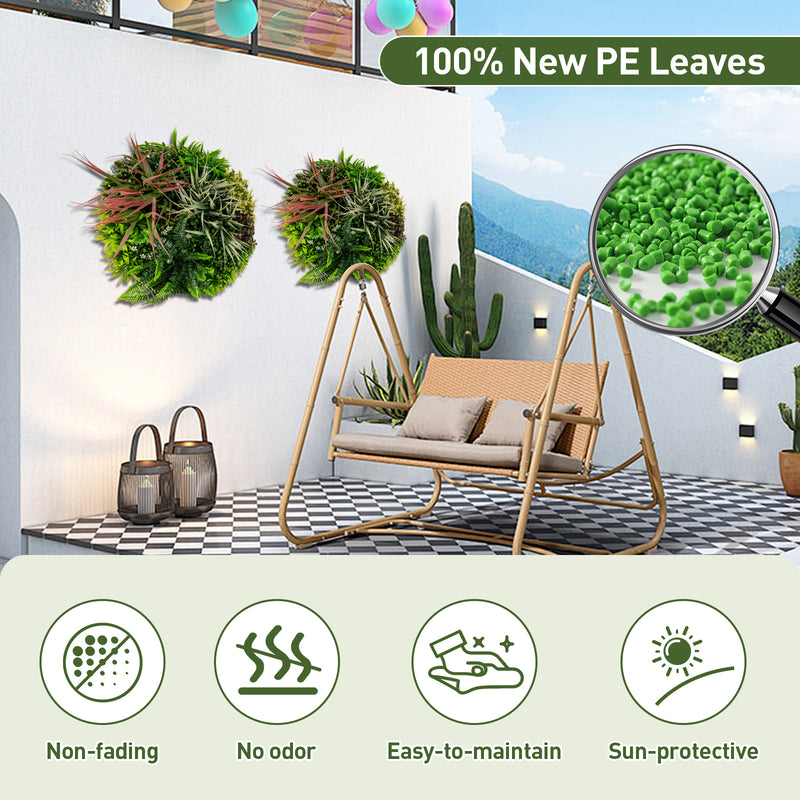 2 Pack Square Framed Artificial Foliage Wall Art