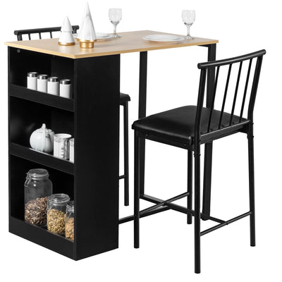 3 Piece Counter Height Pub Dining Set-Natural