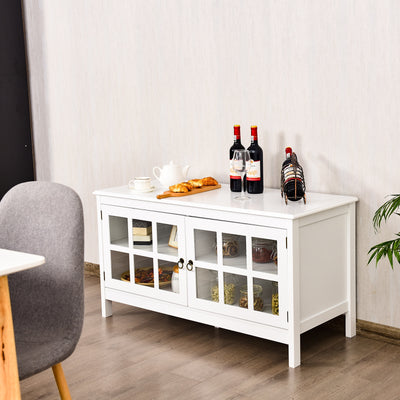50 Inch Modern Wood Large TV Stand Entertainment Center for TV-White