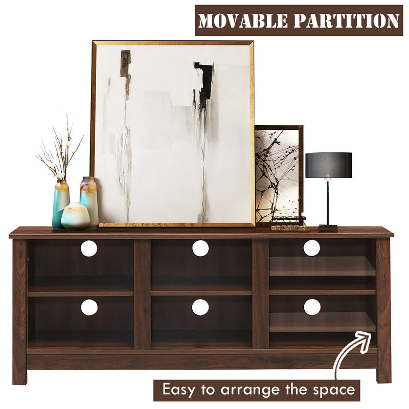 60 Inch  Entertainment TV Stand Cabinet-Brown