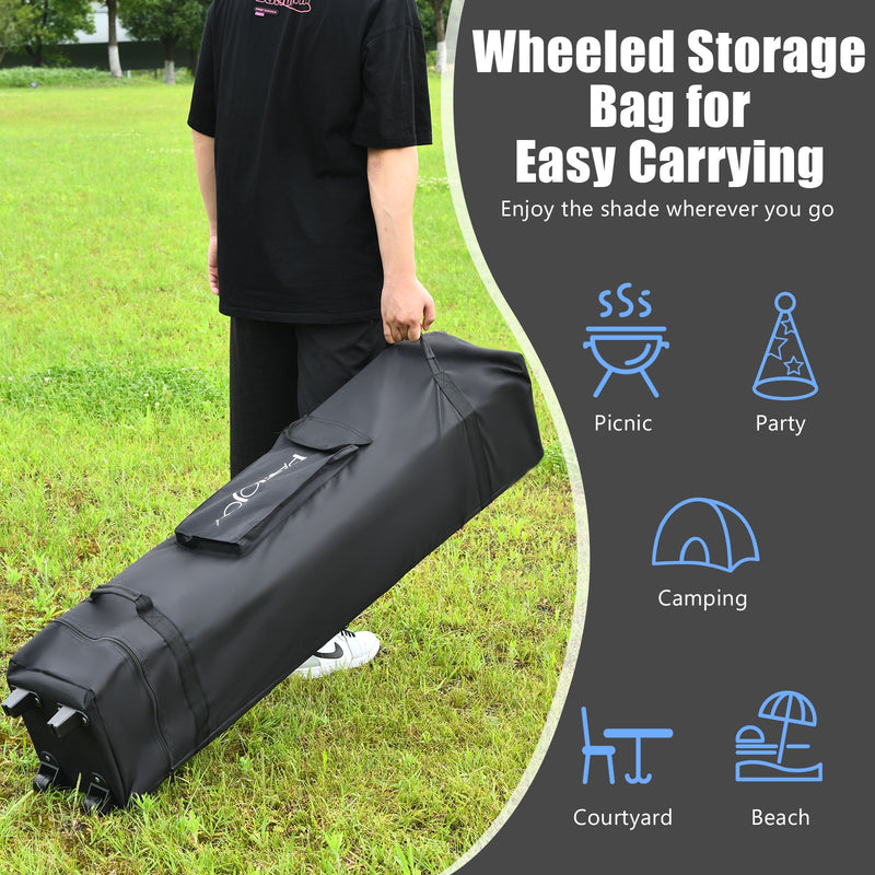 *13 Feet x 13 Feet Pop Up Canopy Tent Instant Outdoor Folding Canopy Shelter - Blue