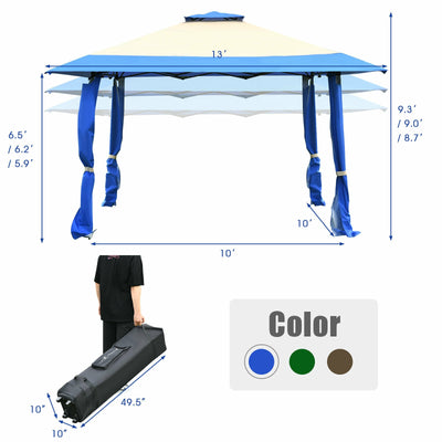 *13 Feet x 13 Feet Pop Up Canopy Tent Instant Outdoor Folding Canopy Shelter - Blue
