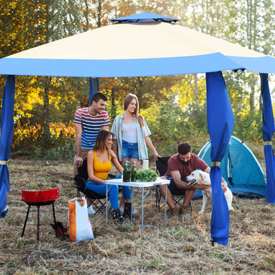 *13 Feet x 13 Feet Pop Up Canopy Tent Instant Outdoor Folding Canopy Shelter - Blue