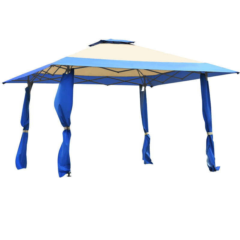 *13 Feet x 13 Feet Pop Up Canopy Tent Instant Outdoor Folding Canopy Shelter - Blue