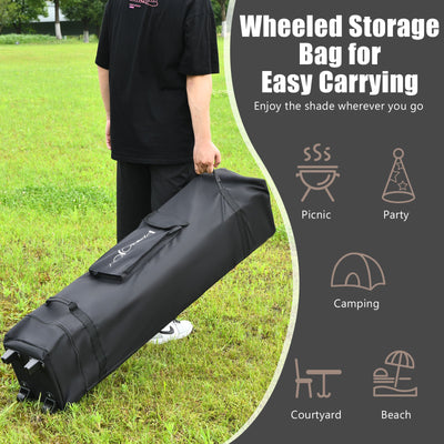 *13 Feet x 13 Feet Pop Up Canopy Tent Instant Outdoor Folding Canopy Shelter - Brown