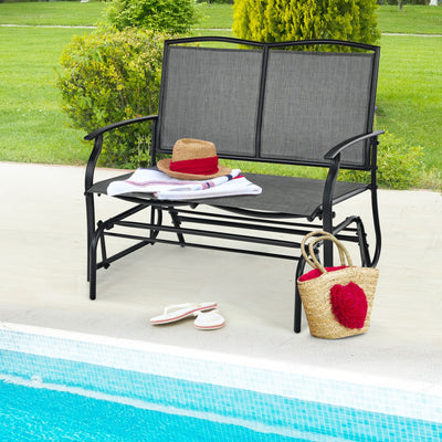 Iron Patio Rocking Chair for Outdoor Backyard and Lawn-Gray