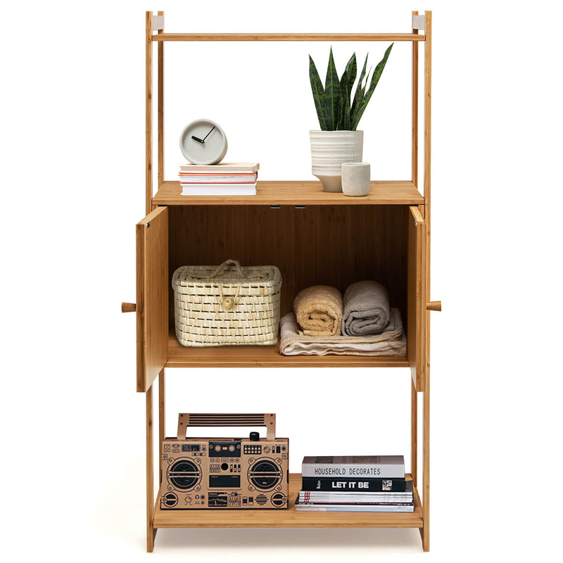 Bathroom Bamboo Storage Cabinet with 3 Shelves-Natural