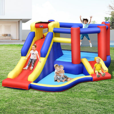 Kids Inflatable Bouncy Castle with Double Slides without Air Blower