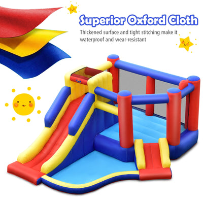 Kids Inflatable Bouncy Castle with Double Slides without Air Blower