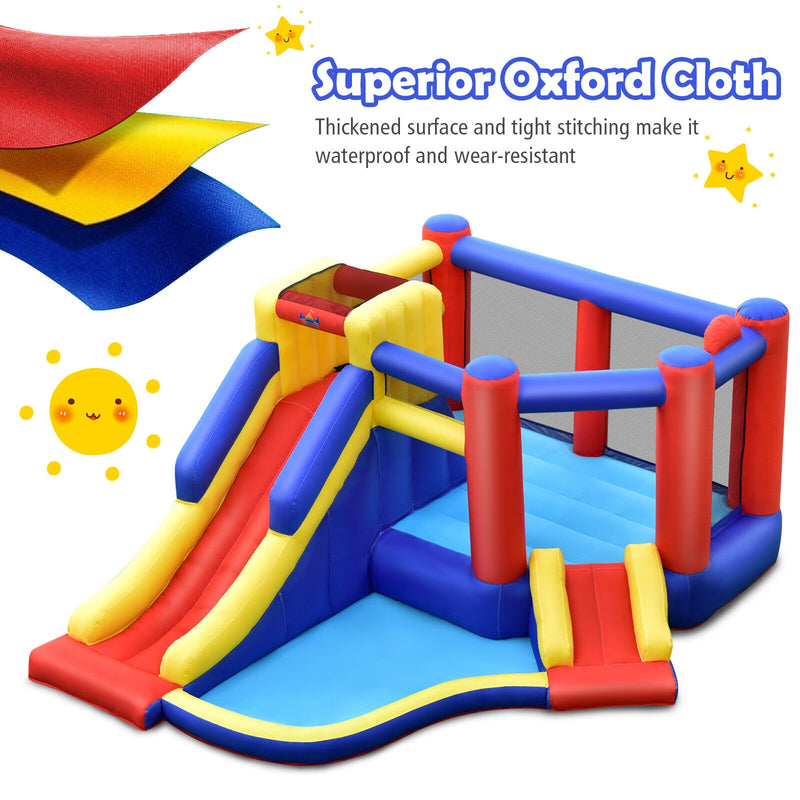 Kids Inflatable Bouncy Castle with Double Slides without Air Blower