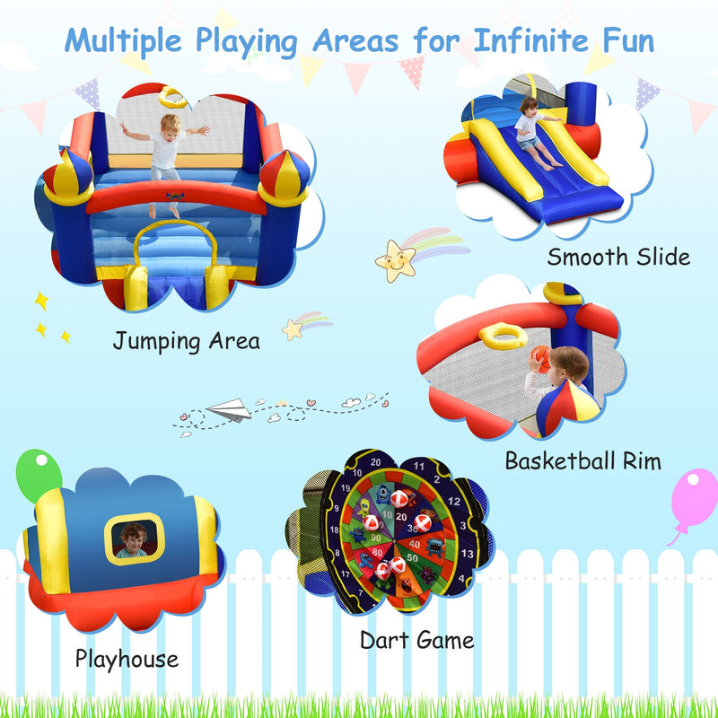 Inflatable Castle Kids Bounce House with Slide Jumping