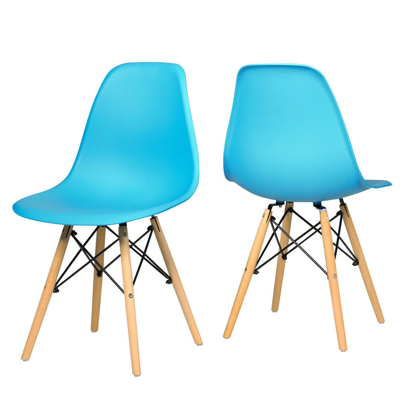 Set of 2 Mid-Century Modern DSW Dining Side Chair-Blue
