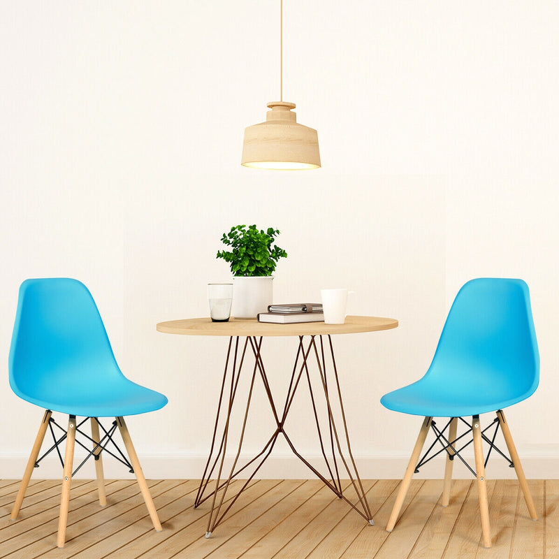 Set of 2 Mid-Century Modern DSW Dining Side Chair-Blue
