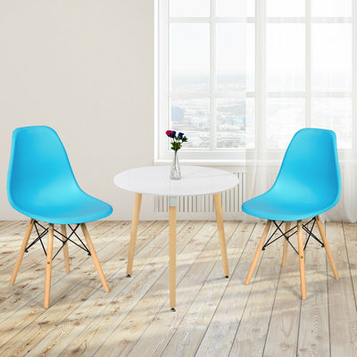 Set of 2 Mid-Century Modern DSW Dining Side Chair-Blue