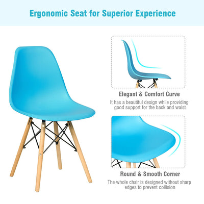 Set of 2 Mid-Century Modern DSW Dining Side Chair-Blue