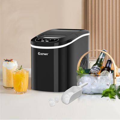 Mini Portable Compact Electric Ice Maker Machine-Black