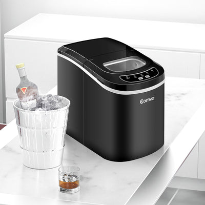 Mini Portable Compact Electric Ice Maker Machine-Black