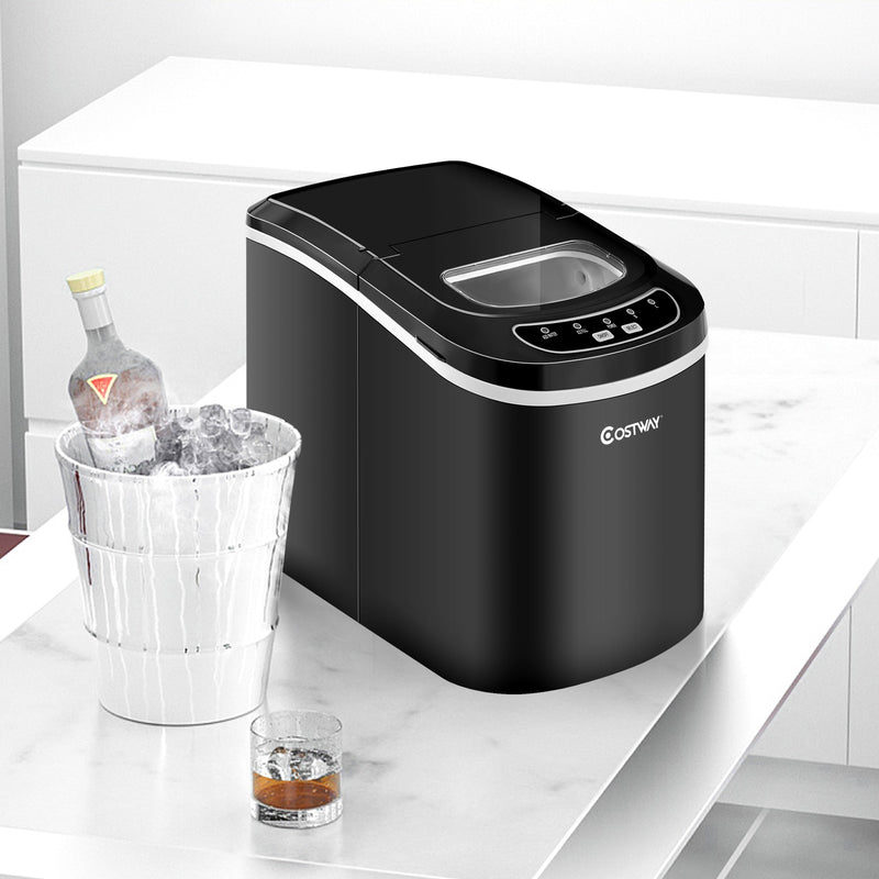 Mini Portable Compact Electric Ice Maker Machine-Black