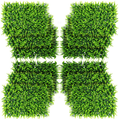 12 Pieces 16x24 Inch Artificial Eucalyptus Hedge Plant Privacy Fence Panels