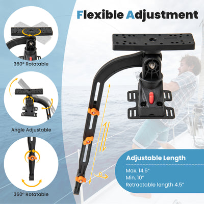 *360° Rotatable Fishing Boat Accessory Set of 2 with Mount Bracket