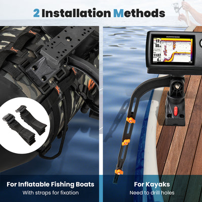 *360° Rotatable Fishing Boat Accessory Set of 2 with Mount Bracket