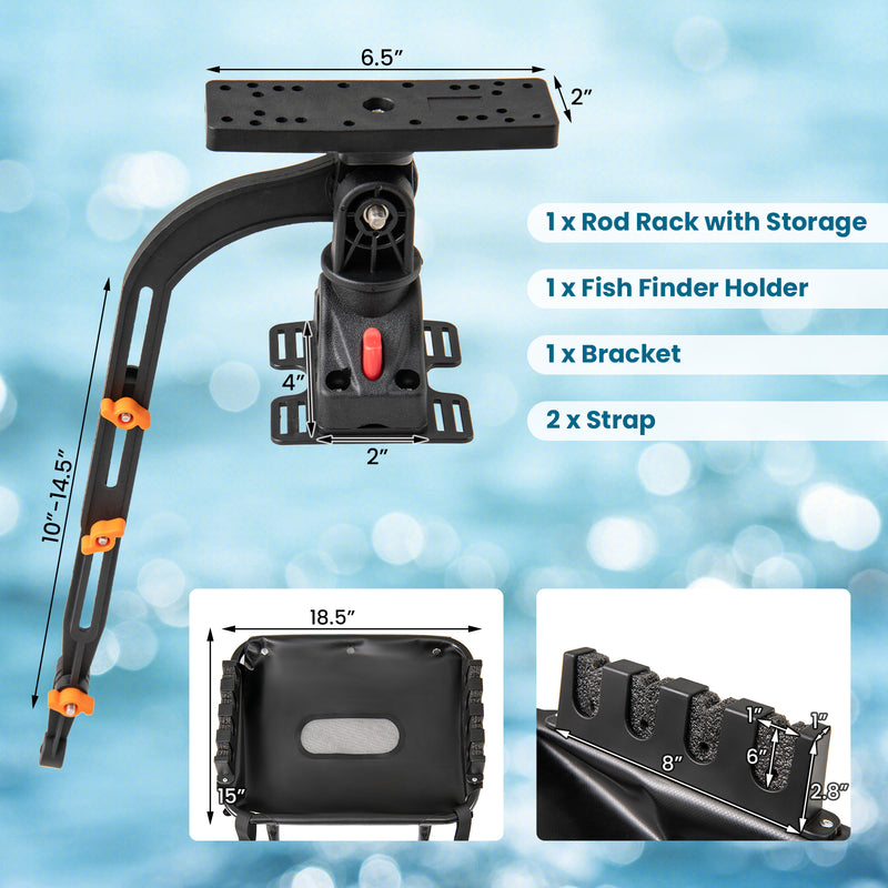 *360° Rotatable Fishing Boat Accessory Set of 2 with Mount Bracket
