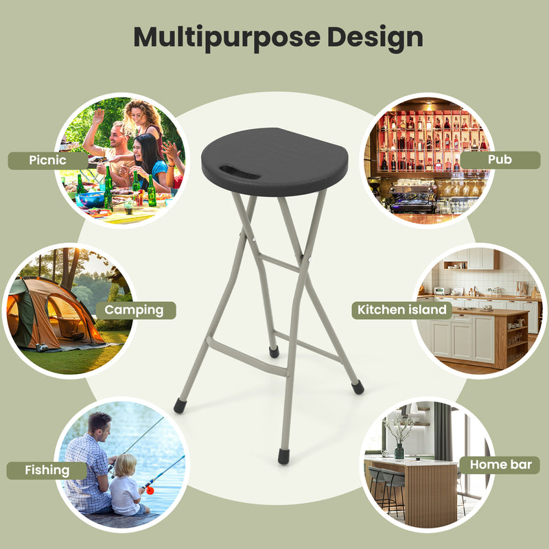 28 Inch Portable Folding Stools with 330lbs Limited Sturdy Frame