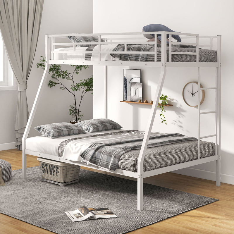 *Space-saving Metal Slatted Bed Frame for Teens and Adults Noise-free No Box Spring Needed - White