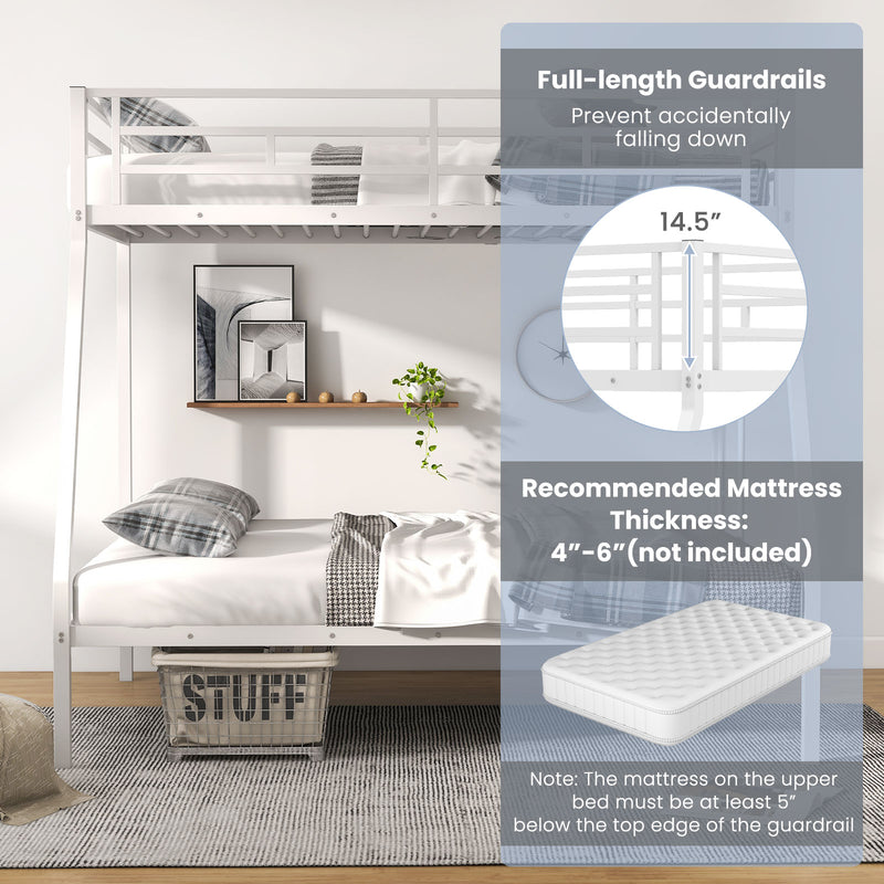 *Space-saving Metal Slatted Bed Frame for Teens and Adults Noise-free No Box Spring Needed - White