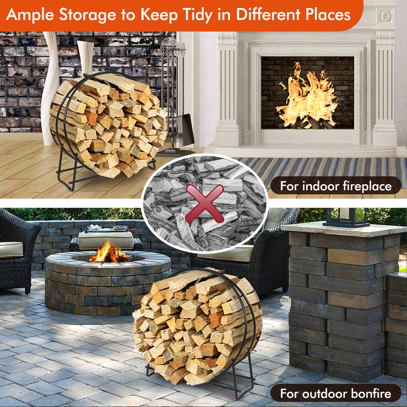 40-inch Tubular Steel Firewood Storage Rack