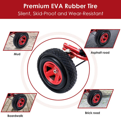 *4 Wheel Pedal Powered Ride On Car with Adjustable Seat - Red