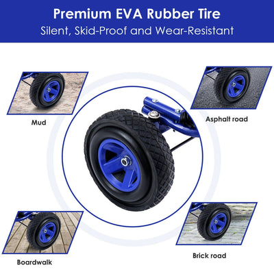 *4 Wheel Pedal Powered Ride On Car with Adjustable Seat - Blue