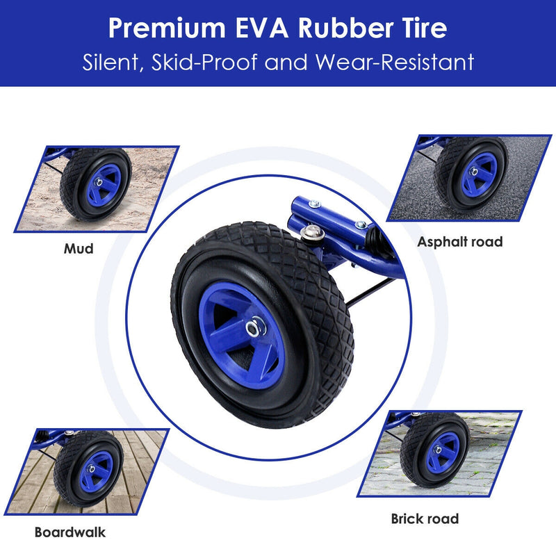 *4 Wheel Pedal Powered Ride On Car with Adjustable Seat - Blue