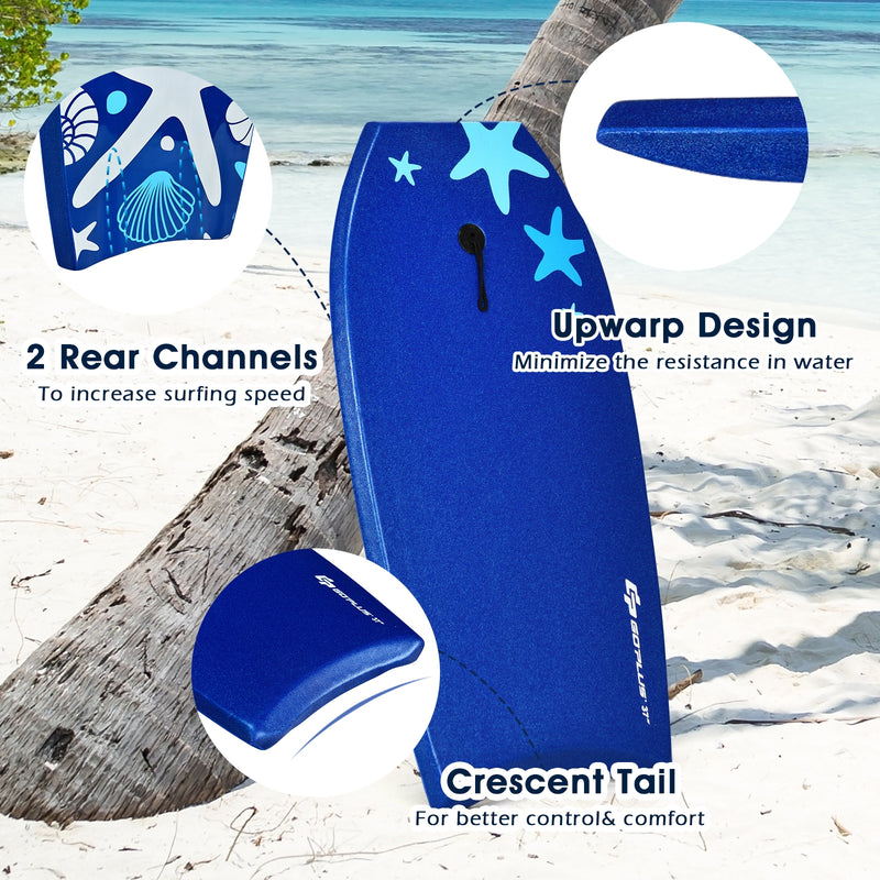 *41 Inch Lightweight Super Portable Surfing Bodyboard - L