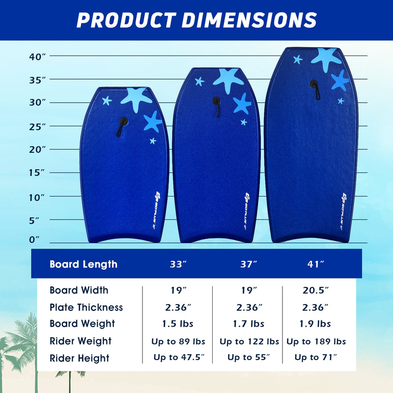 *41 Inch Lightweight Super Portable Surfing Bodyboard - L