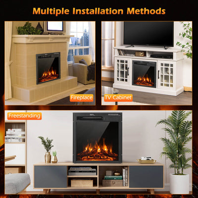 18/22.5 Inch Electric Fireplace Insert with 7-Level Adjustable Flame Brightness-22.5 inches
