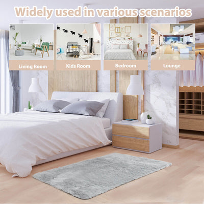 4x6 Feet Modern Soft Shag Rug with Non-slip Grip Dots-Light Gray