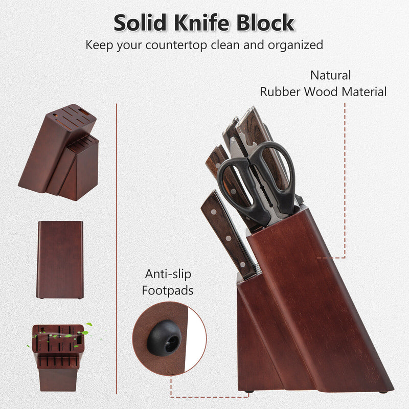 15 Piece Stainless Steel Knife Block Set with Ergonomic Handle