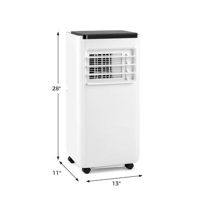 *8000 BTU Portable Air Conditioner with Remote Control Cools up to 250 Sq.Ft - White