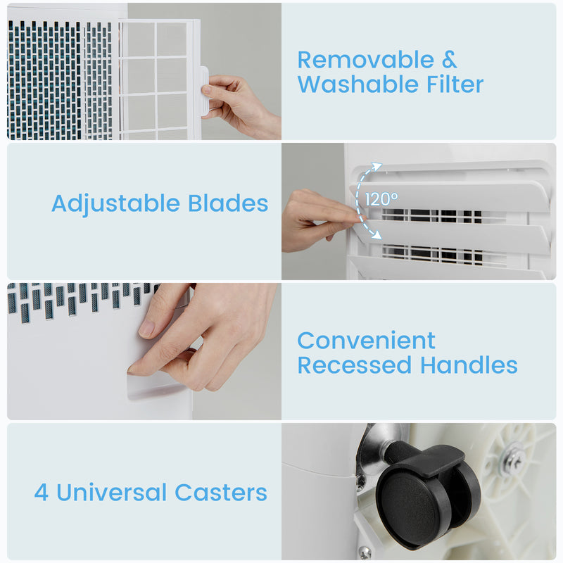 *8000 BTU Portable Air Conditioner with Remote Control Cools up to 250 Sq.Ft - White