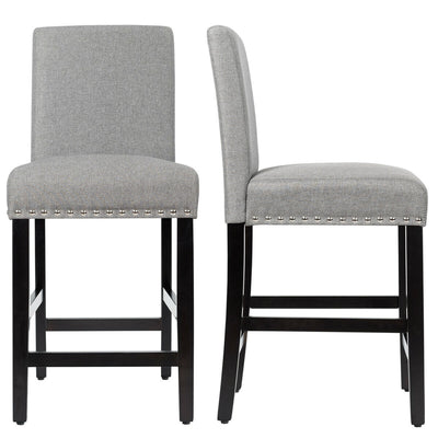 25 Inch Kitchen Chairs w/ Rubber Wood Legs-Gray