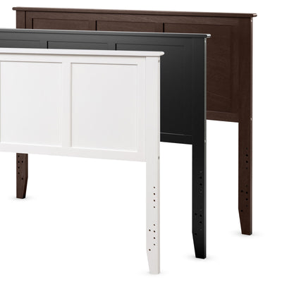 Full Wood Headboard Flat Panel with Pre-drilled Holes and Height Adjustment-White