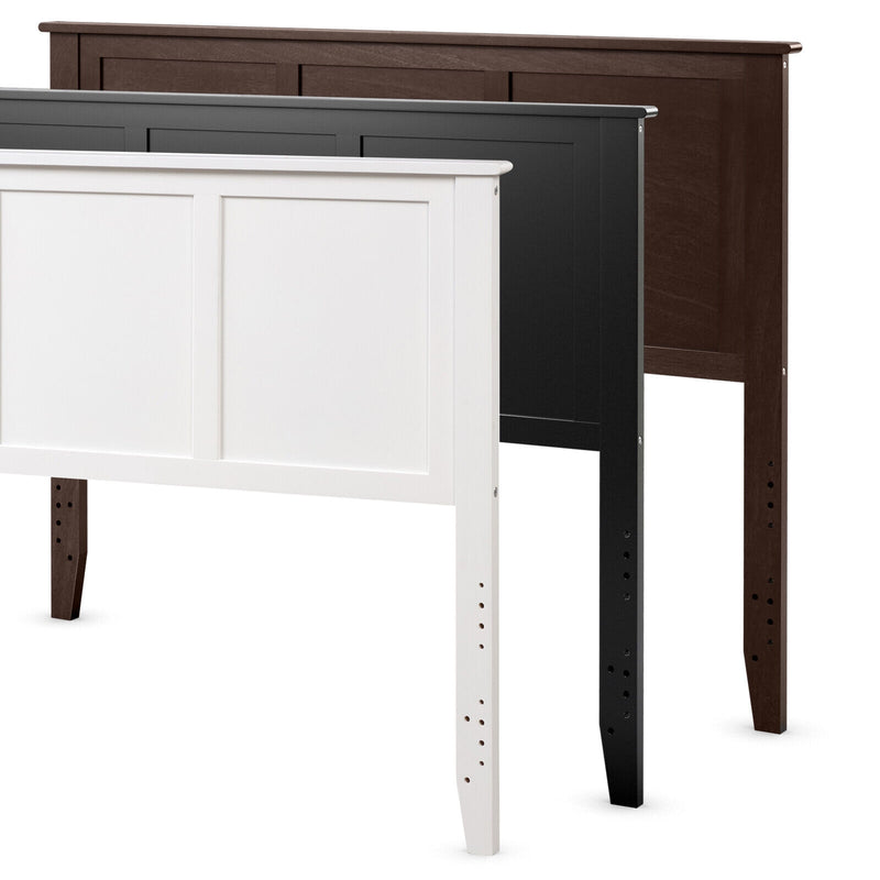 Full Wood Headboard Flat Panel with Pre-drilled Holes and Height Adjustment-White