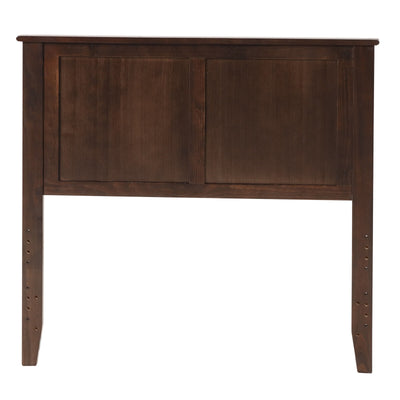 Solid Wood Flat Panel Headboard for Twin-size Bed-Brown