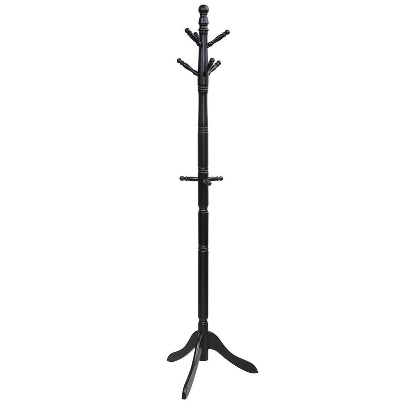*Entryway Height Adjustable Coat Stand with 9 Hooks - Black