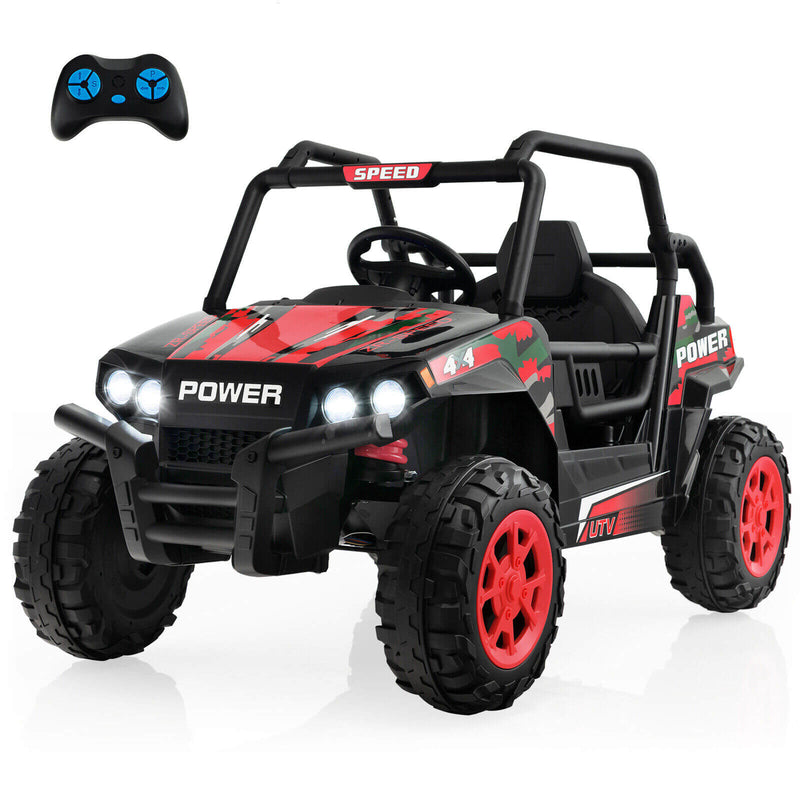 12V Kids UTV Ride on Car with 2.4G Remote Control Music and LED Lights-Red