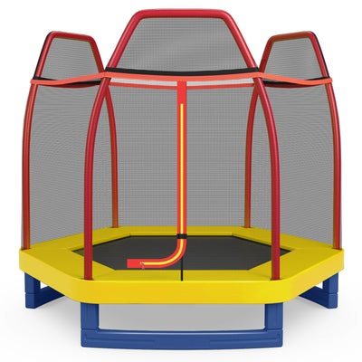*7 Feet Kids Recreational Bounce Jumper Trampoline - Red