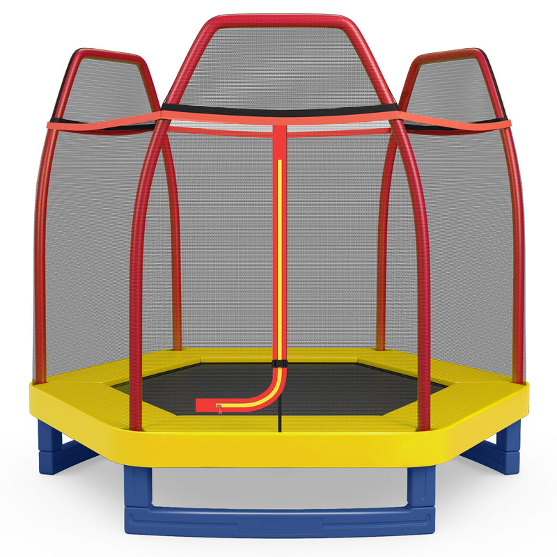 *7 Feet Kids Recreational Bounce Jumper Trampoline - Red