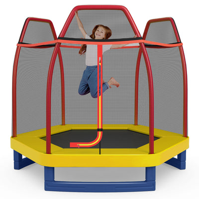 *7 Feet Kids Recreational Bounce Jumper Trampoline - Red