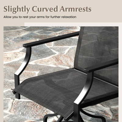 *Patio Swivel Dining Chairs Set of 2 with Heavy-duty Metal Frame and Armrests - Gray